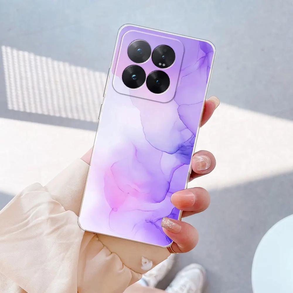 For Xiaomi 14 Pro Case Clear Fashion Bumper Cases For Xiaomi 14 Cover Clear Silicone Soft Protect Coque For Xiaomi 14 Pro Funda Xiaomi 14 Pro
