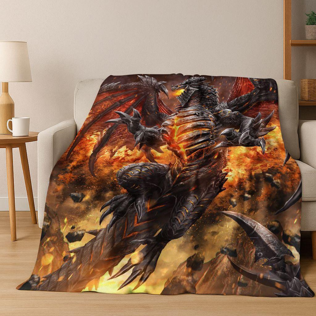 WOW World of Warcraft Arthas Demon Illidan Sylvanas Flannel Blanket,Cozy Soft Throw Blanket for Home Bedroom Bed Sofa Cover Gift