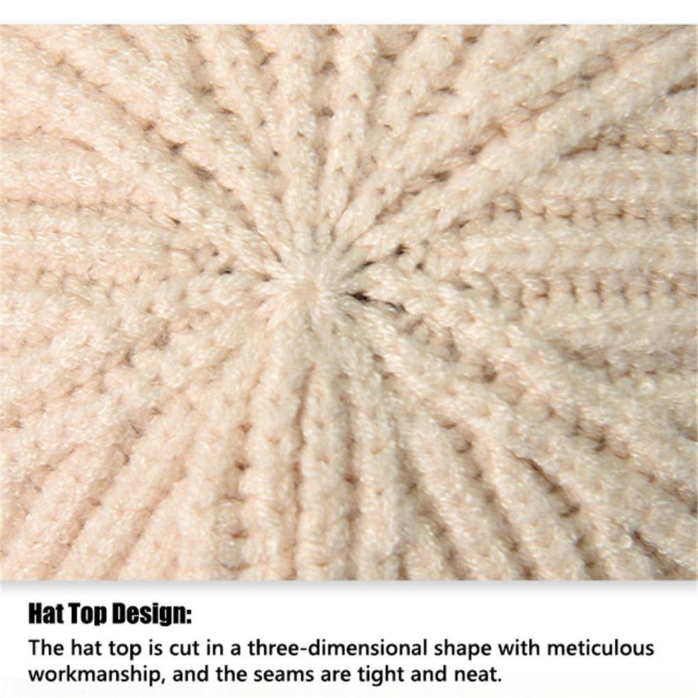 Slouchy Cuff Beanie Plain Winter Warm Hats Unisex Skull Ski Cap  for Men Women