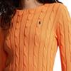 Polo Ralph Lauren Ss23 Solid Logo Embroidered Knit Crew Neck Long Sleeve Sweater Women sweater Orange 2118916403-008