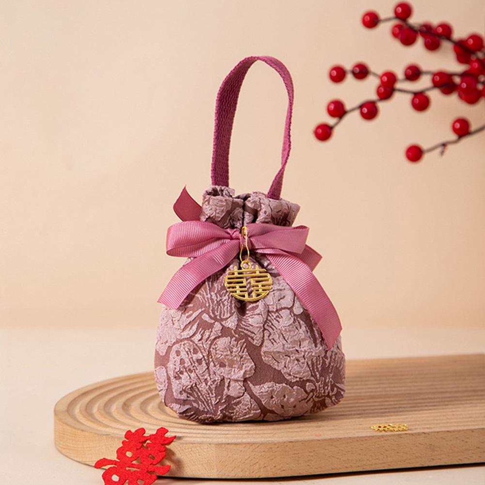 1PCS Fabric Drawstring Bags Traditional Chinese Wedding Favors Gift Bags Jewelry Pouches Wedding Drawstring Bag Christmas Bag