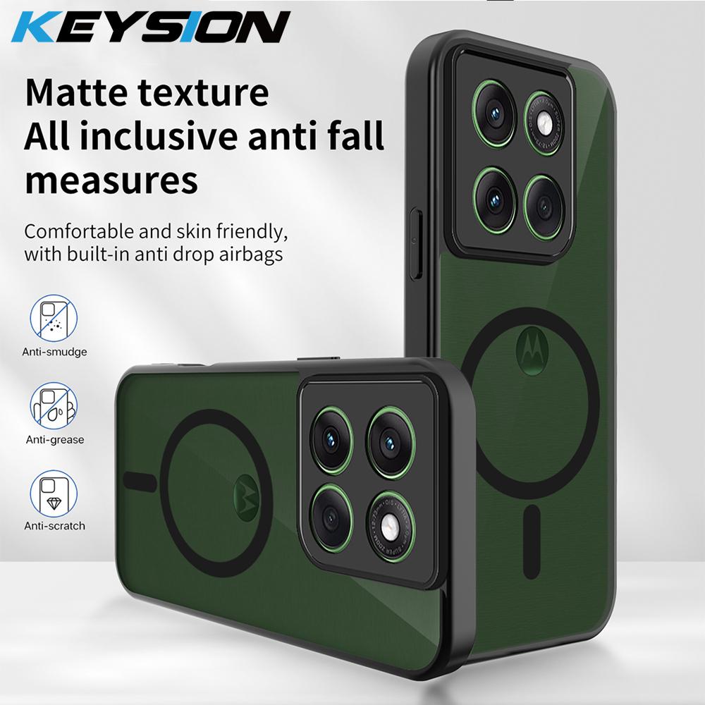 KEYSION Capa Magnética para Celular para Motorola Edge 70 60 Pro 5G Capa Fosca Translúcida Clara À Prova de Choque para Edge 60 Fusion 60 Stylus