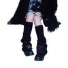 Leg Warmers for Women Girls Harajuku Lolitas Leg Warmer Leather Buckle Knitted Long Socks Gothic Harajuku Leg Covers