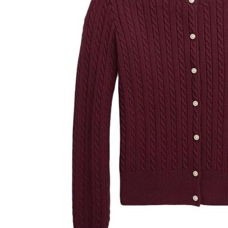 Svetr Polo Ralph Lauren s výšivkou poníka, copánkový úplet, na knoflíky, s dlouhým rukávem, dětský svetr CWPOSWEG6820376-600