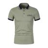 Summer European and American New Men's Color-Blocked Polo Shirt, Solid Color Collar Plus Size Short-Sleeve T-Shirt, Casual Fit Style
