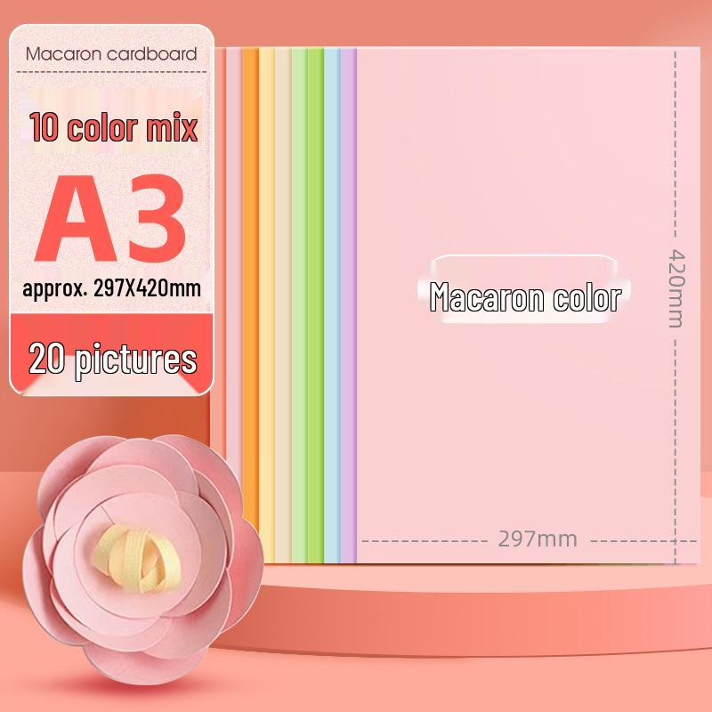 Macaron barevný karton A3/A4 4K/8K Origami papír pro studenty a pop-up knihy