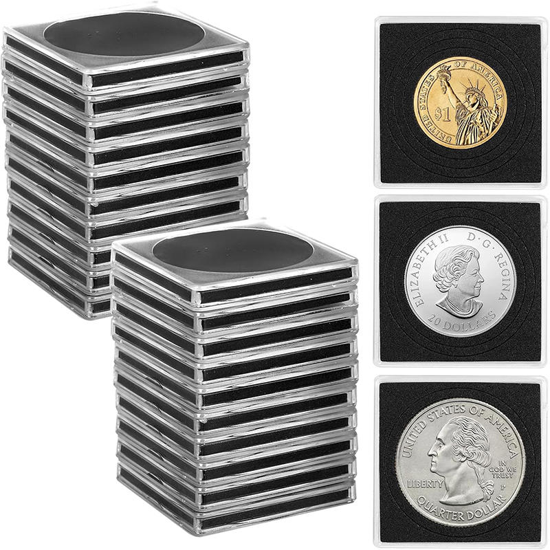 Small Square Storage Box for Coins and Currency Protective Case Holder for Collectible Coins Compact Organizer for Coin Collection and Home Storage