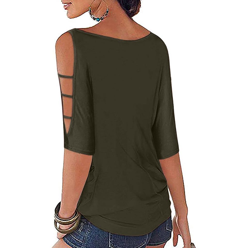 Women's Off-shoulder -quarter Sleeve Casual Sleeve T-shirt