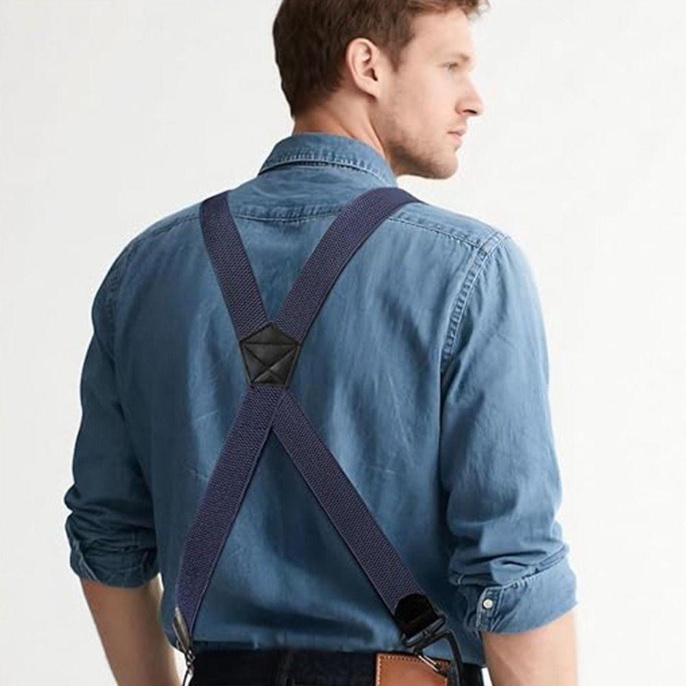 Heavy Duty Work Suspenders 3.8cm Wide Anti-slip Suspenders Simple Adjustable Suspenders Work Use