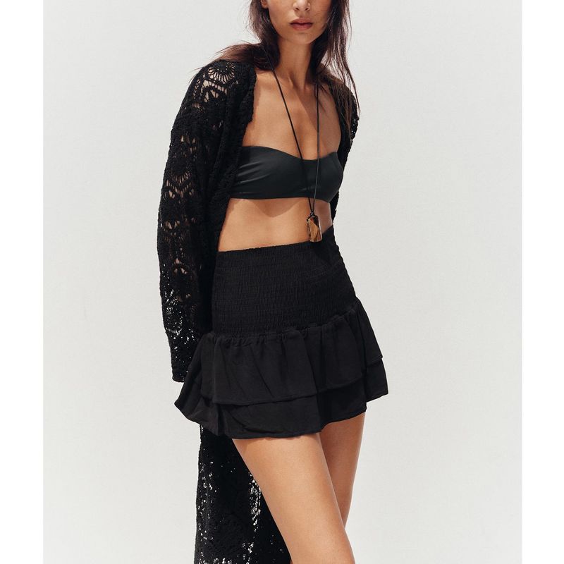 Summer New Product Women's Clothes French Style Design Wide Waist Laminated Decoration High Waist Casual Shorts 3046622