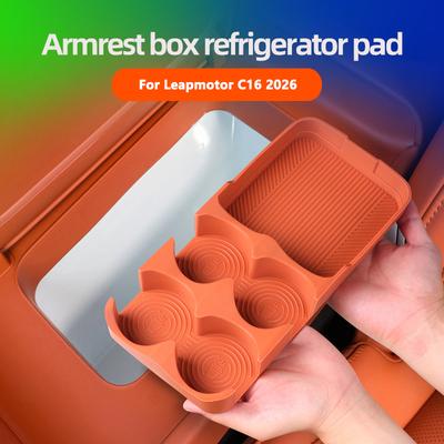 Car Central Control Armrest Box Refrigerator Silicone Anti Slip Storage Pad For Leapmotor C16 2026 Interior Auto Accessories