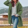 Women's Windbreaker Jacket Hooded Overcoat with Pockets Long Sleeves Windproof Design for Fall Winter for Daily