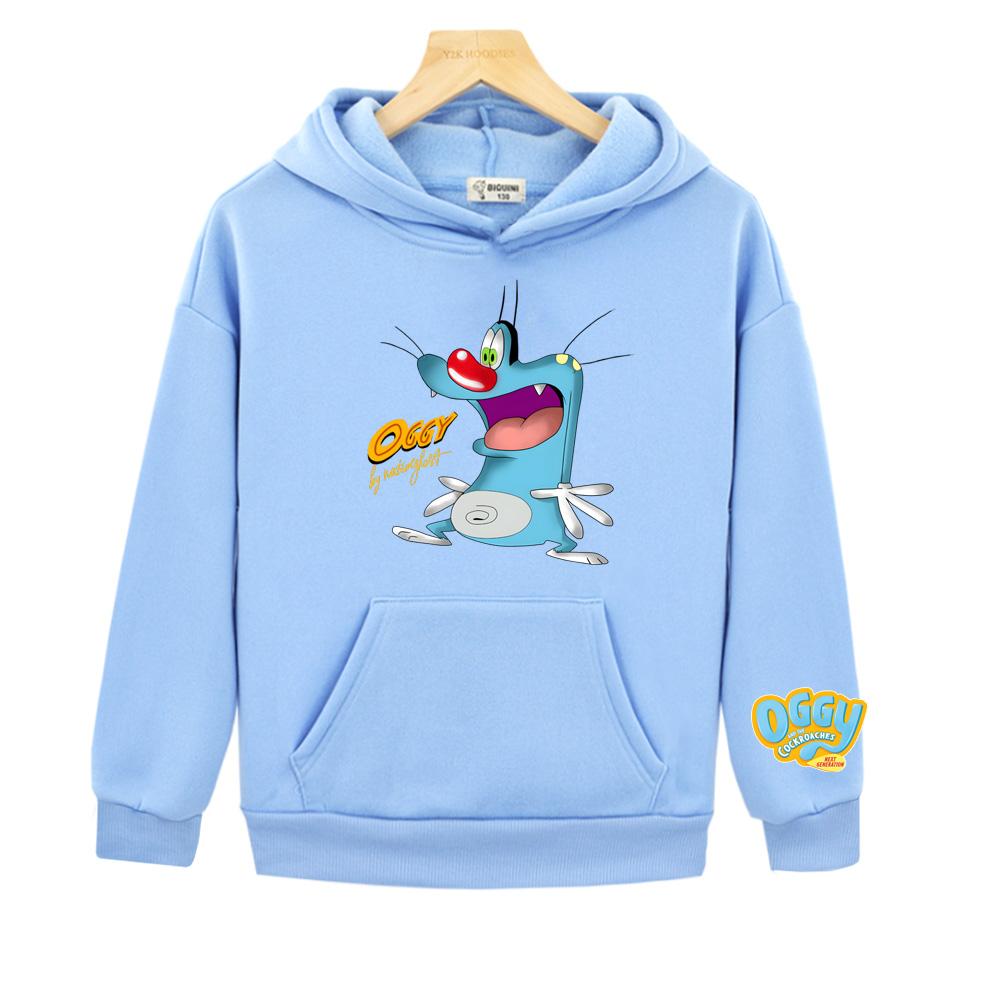 Felpe con cappuccio per ragazzi Oggy e i scarafaggi Fumetto Comode felpe con cappuccio per ragazzi/ragazze Primavera Autunno Nuove felpe con cappuccio per bambini Abbigliamento sportivo Kawaii
