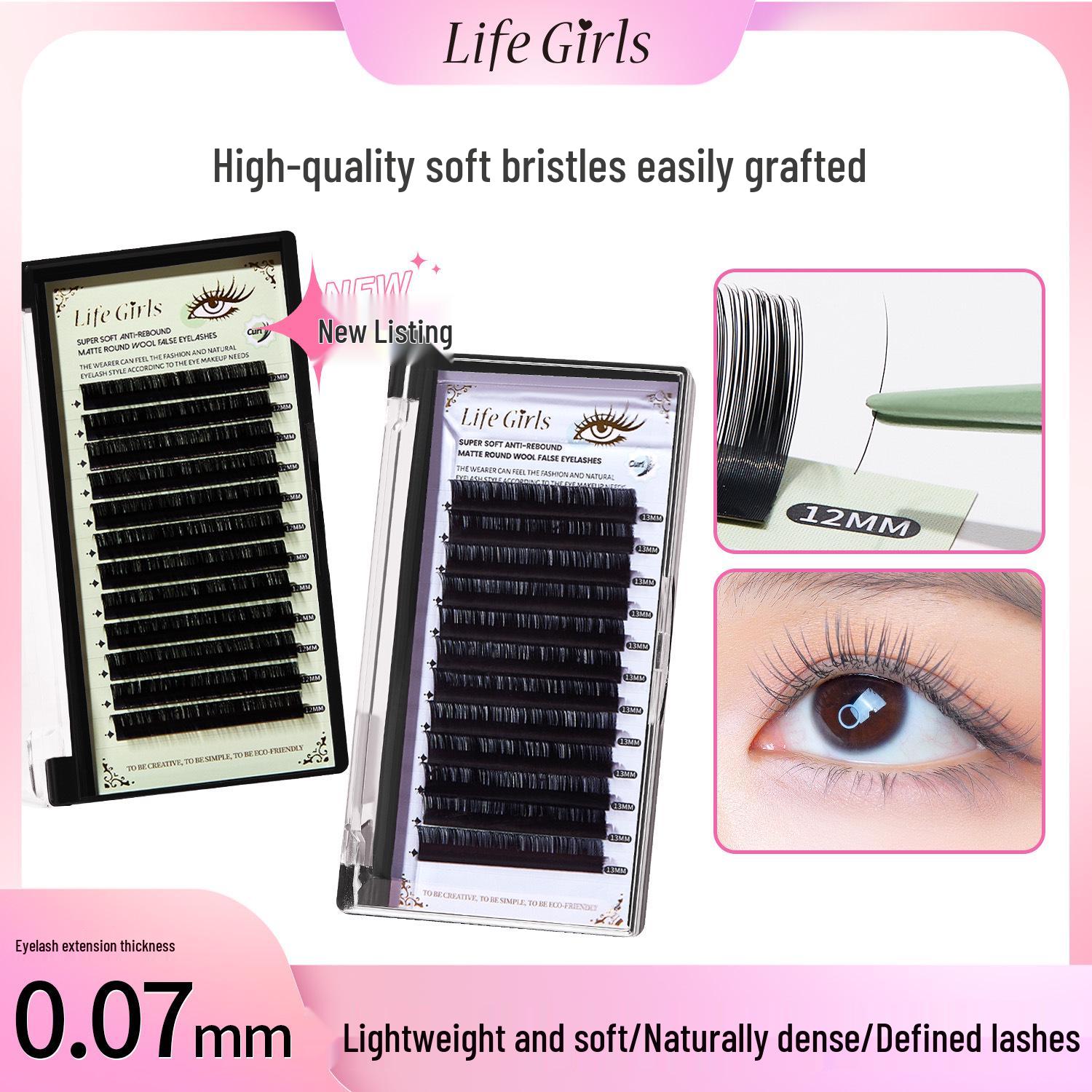 

Professional Natural Soft Eyelashes for Comfortable Salon-Quality Grafting