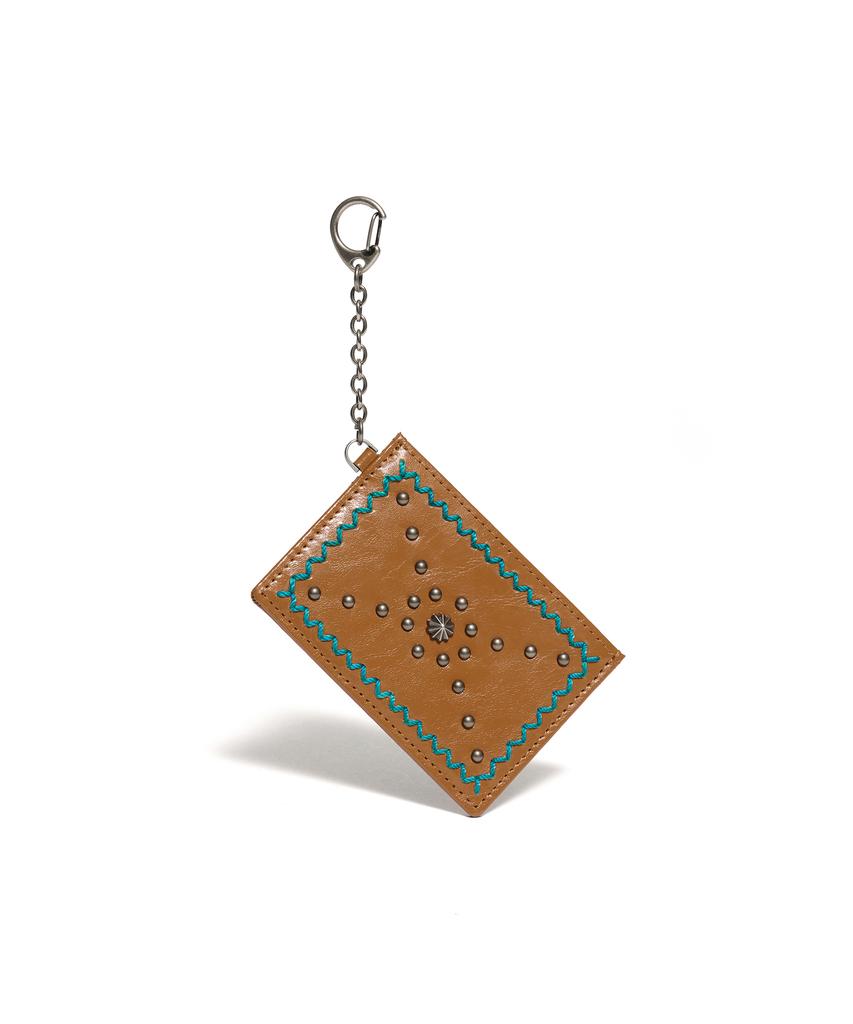 Lemasque Mono Western Slim Keyring Card Wallet Camel