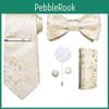Design Tie Mens Dibangu Floral Formal Tie Wedding Silk Tie Hanky Cufflink Men Tie Clip Set For Gift Men