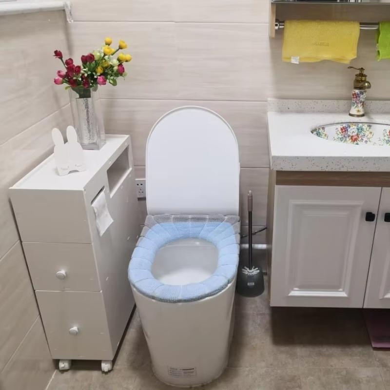 Waterproof Toilet Side Narrow Cabinet Mobile Bathroom Gap Organizer Floor Standing Storage Unit for Bathroom