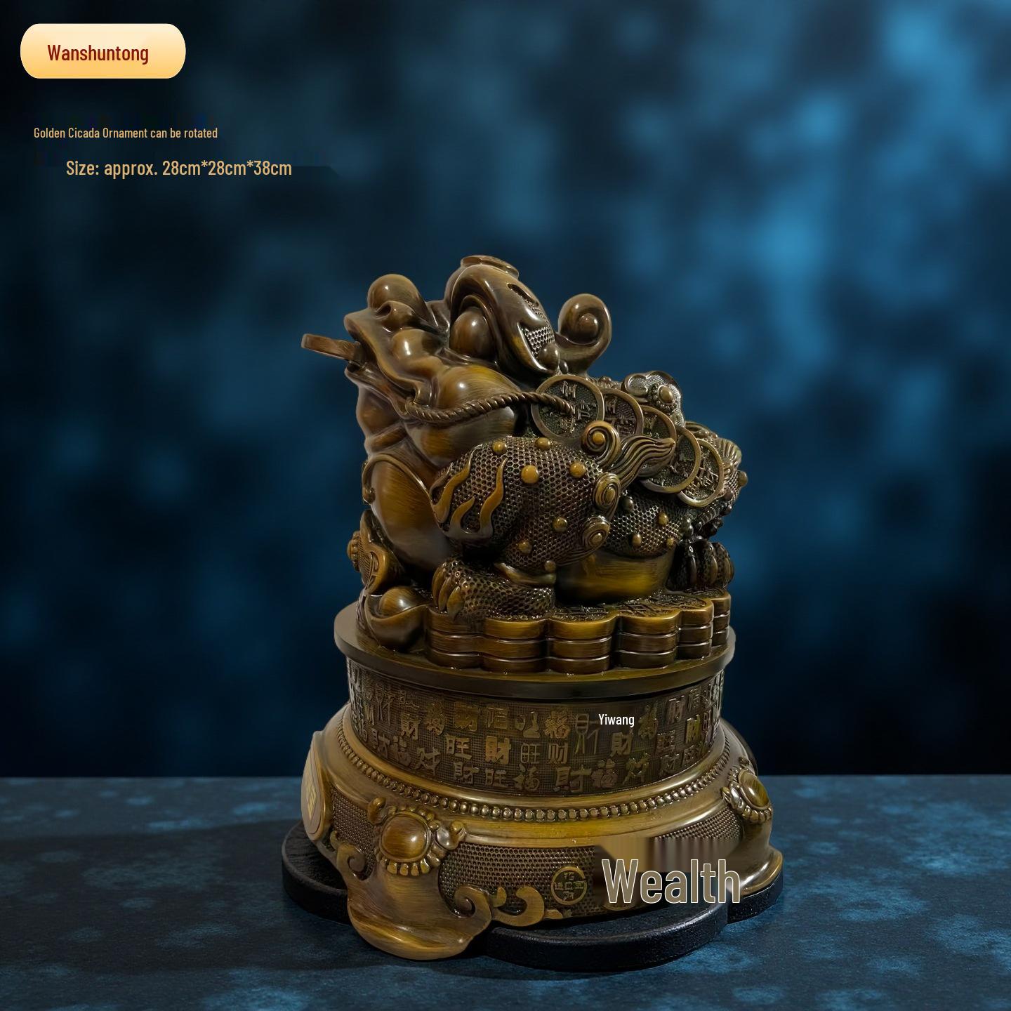 Вращающееся украшение «Золотая жаба» для богатства — Идеальный подарок на новоселье или для офиса