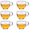 6 PCS / Coffee Cup High Borosilicate High Temperature Resistant Glass Small Cup Thickened Heat Resis