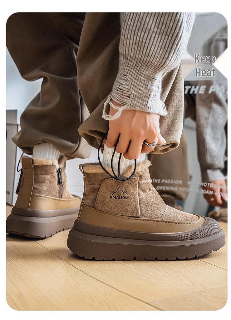 2025 Men's Plus Velvet Thick Cold Protection Slip-on Outdoor Snow Boots