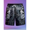 Shorts Décontractés Confortables Mode Grande Taille à Cordon Imprimé Crâne 3D Homme Créatif Coloré Été Loisirs Vacances Cool Quotidien Polyvalent