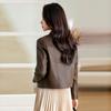 Leather Jacket Women's Small Coat Spring and Autumn New Fashion Thin Lapel Short Leather Jacket Top