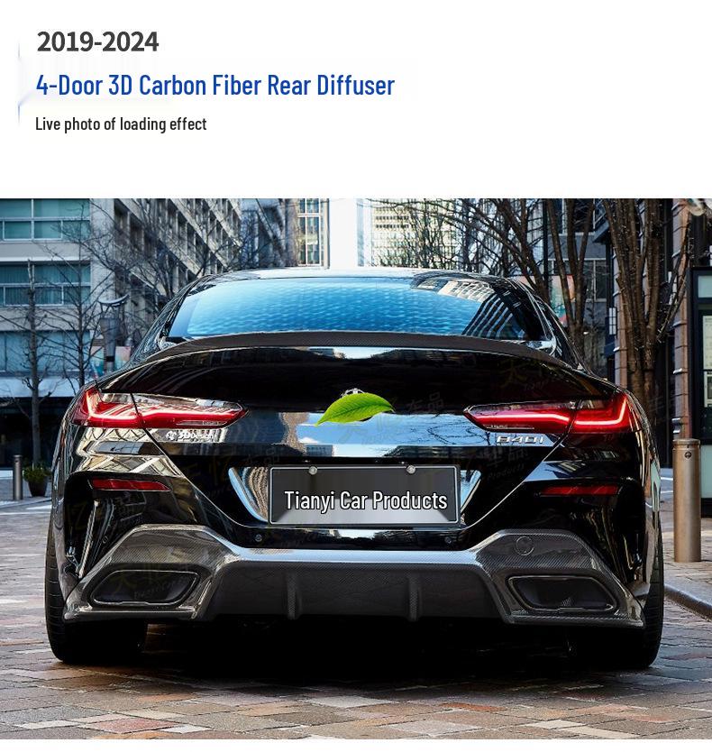 BMW 8 Series G14 G15 G16 840i 3D Style Carbon Fiber Rear Tail Diffuser Body Kit