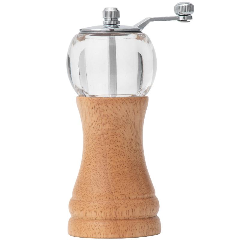 1pcs Patchwork Hand Crank Pepper Grinder Adjustable Hand Grinder Coffee Bean Kitchen Household Seasoning Bottle