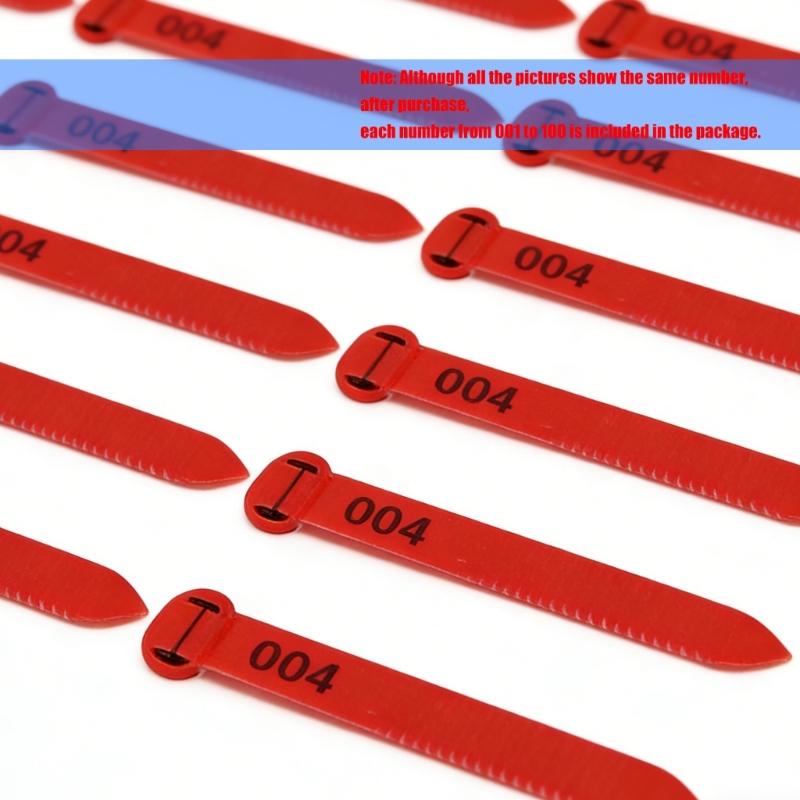 Sequential Numbered Leg Rings for Poultry 1-100 Set Waterfowl System Plastic Identification Bands for Farm Bird