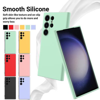 For Samsung Galaxy S24 S23 S22 S21 S20 S10 Lite FE Plus Ultra Case Liquid Silicon Lanyard Cover Matte Soft Shell Antifall Fundas