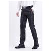 Mens Loose Thin Pu Leather Casual Waterproof Stain Resistant Work Long Pants