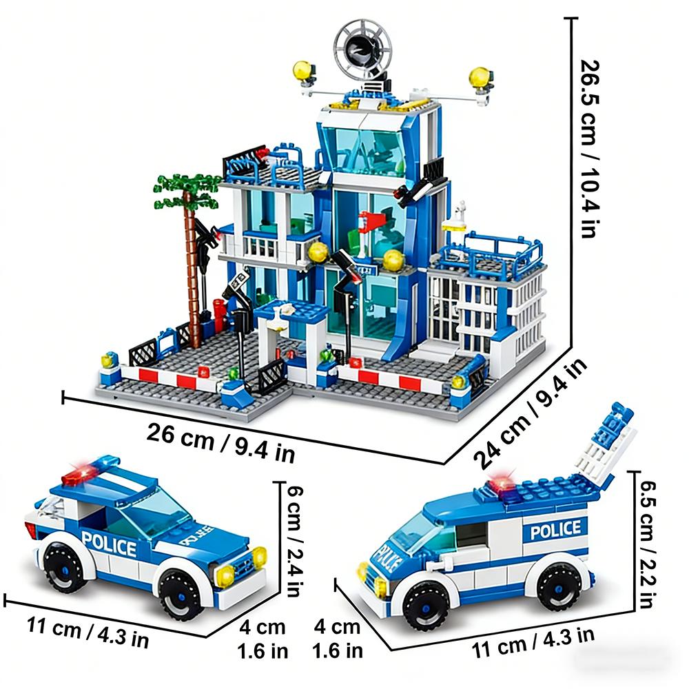 Police Police SWAT station building blocks, children s education building blocks toys, Christmas gifts, birthday gifts (503 pieces)