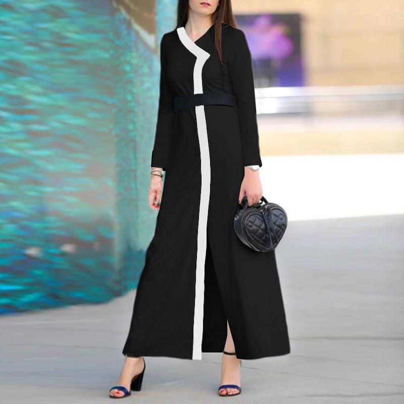 Mujer O-cuello Vestido de manga larga Moda musulmana Dubai Abaya Vestido  marroquí ZANZEA comprar a buen precio — entrega gratuita, reseñas reales  con fotos — Joom