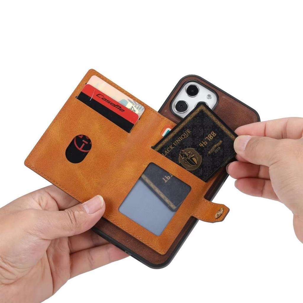 Applicable To Samsung S26 Mobile Phone Case A55 Calf Pattern Card Wallet Anti-drop Protective Case A05 Two-color Leather Case