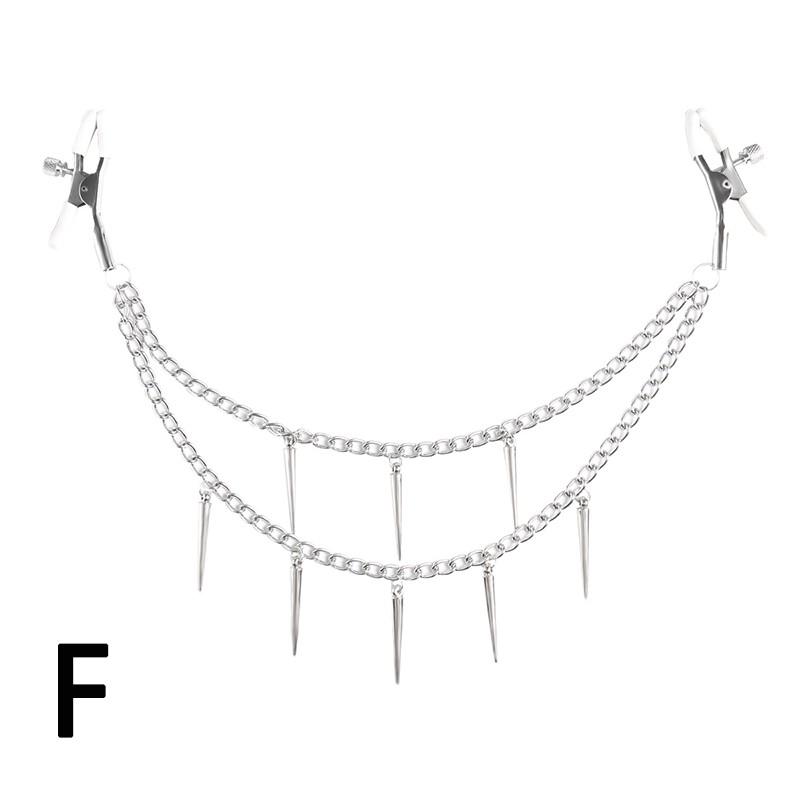 Sexy Flirt Nippelklemme Schamlippen Brustwarzenklemmen mit Kettenclips Stimulator SM Fetisch Sexspielzeug für Paare Sklavin Brust