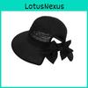 Summer Sun Hat For Women With Large Brim And Bow Tie For Outdoor Sun Protection