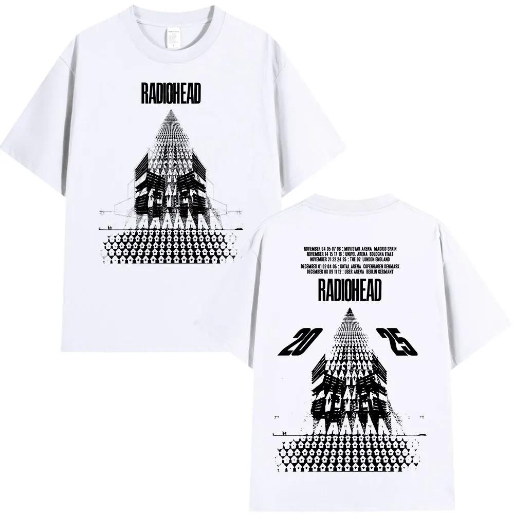 Radiohead Return To The Road European Tour 2025 T Shirt Fashion Rock Band T-shirts Men Women Cotton Oversized High Quality Soft