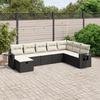 VidaXL Garden Lounge Set with Cushions 8 Pcs, Patio Sofas, Patio Furniture Set, Outdoor Furniture, Black 3263892