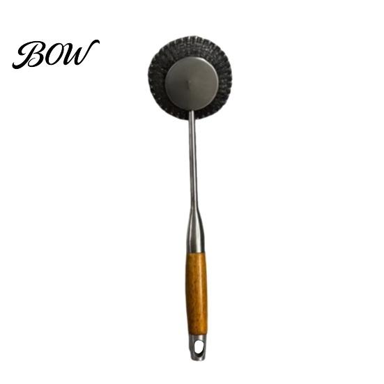 Ergonomic Cleaning Tool Stainless Steel Pot Brush, with Handle, Heavy Comfortable Grip Scrubber Duty Kitchen Scrubbing for Pans Grill Dishes