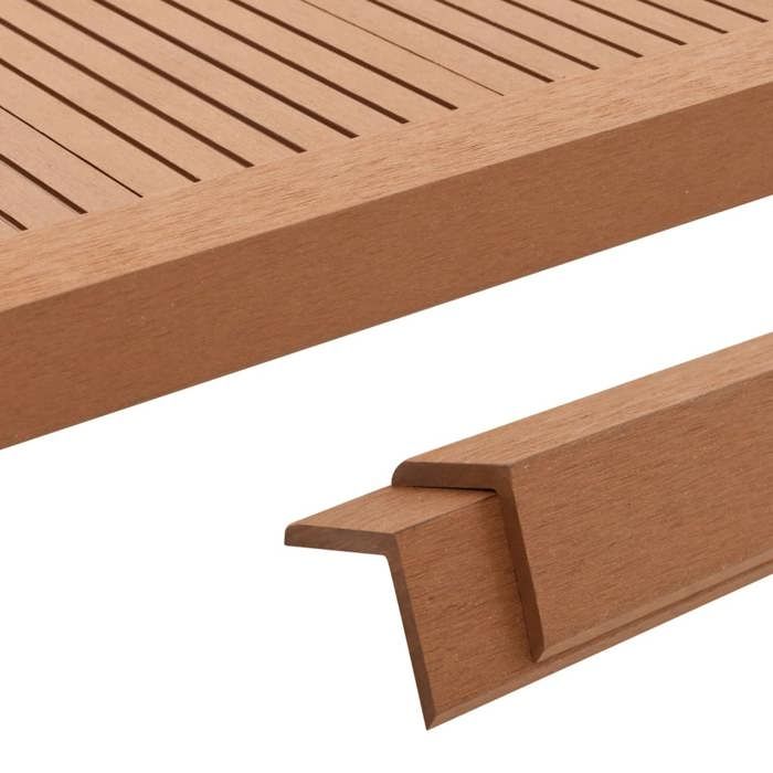 Terrace Angle - vidaXL - 5 Pcs - WPC - 170 Cm - Light Brown - Weatherproof
