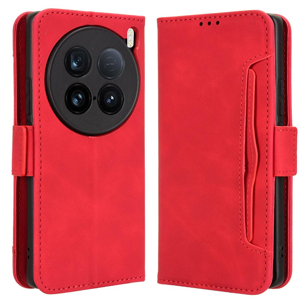 For vivo X100 Ultra 5G Wallet Case Multiple Card Slots Leather Phone Cover with Stand