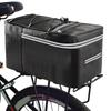 15L Mountain Bike Tail Bag with Reflective Stripes&Zipper Bike Rear Seat Cargo Bag Multi Pocket Elastic Strap for Outdoor Travel