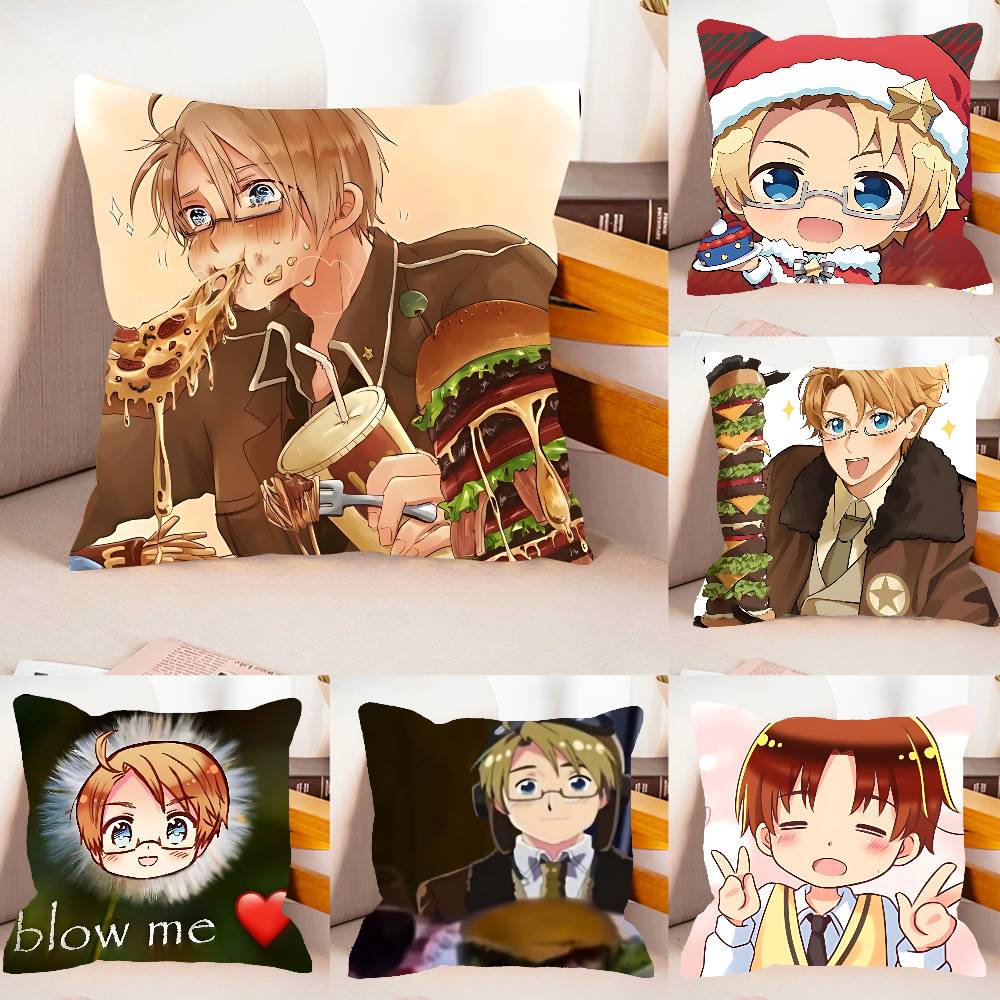 FunnyHhetalia World StarsS Case Plush Fabric Soft Pillowcase Double Sided Print Cushion Cover Household Gifts