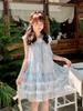 Französisches kleines Flugärmel-Blumen-Tüllkleid Kinder-Sommer Neu Kleines Temperament Prinzessin Kurzkleid