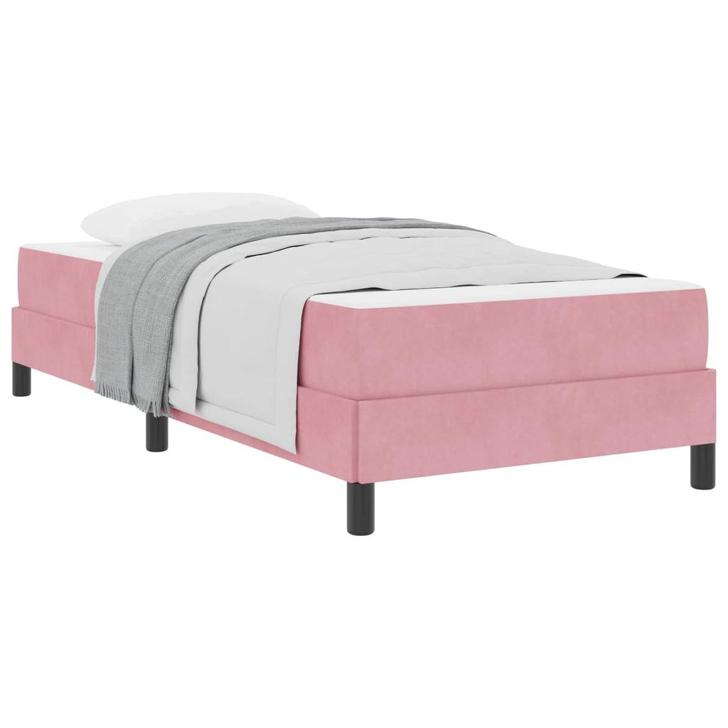Box Spring Bed with Mattress Pink 80 x 200 cm Fabric
