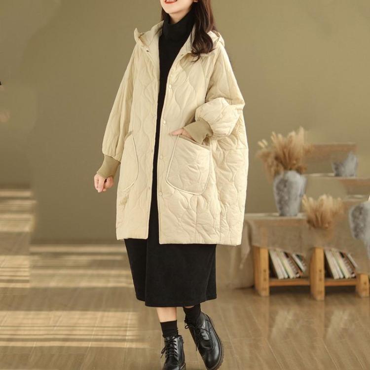 Women Oversized Casual Padded Cotton Jacket Coat for Autumn Spring Winter Outerwear Loose Fit