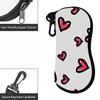 Pink Love Heart Print Soft Eyeglasses Pouch,Sunglasses Case for Women Girls,Portable Lightweight Eyewear Protective Bag,Travel Glasses Holder Accessor