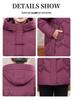 Embroidered Winter Down Jacket with Frog Buttons for Elderly Women