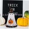 Resin Ghost Pumpkin Ornament Cute Ghost Holding Pumpkin Statue Home Decoration Statuette