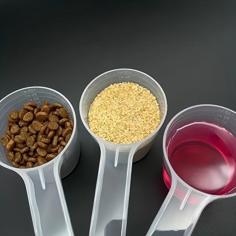 1pc Plastic Measuring Cup, 50g with Graduated Scale, Transparent Multi-Purpose Pet Food Scoop for Powder and Liquid Pet Food Scoop
